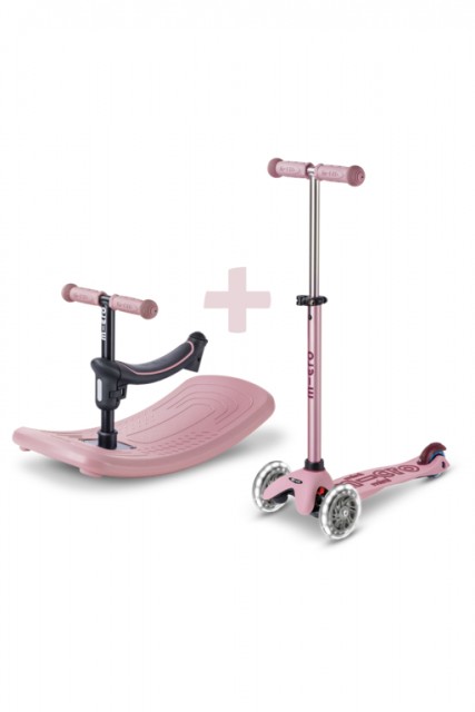 Тротинетка Mini Micro Deluxe Rock & Go LED Dusty Rose